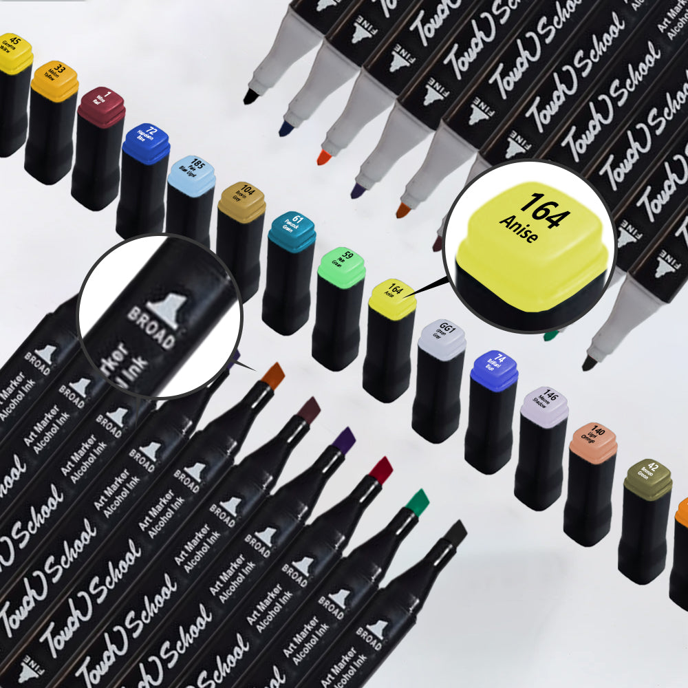 Alcohol Markers Set Dual Brush Tip Permanent Art Markers for Coloring Painting and Crafting