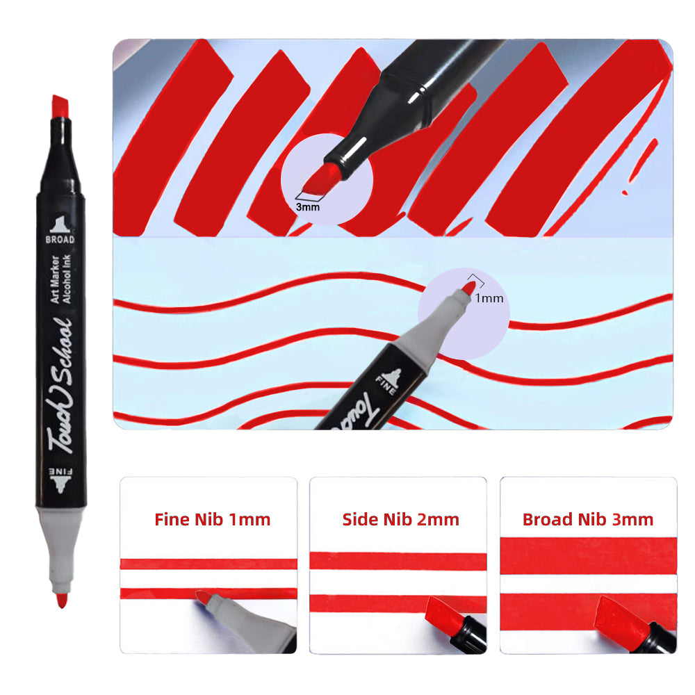 Alcohol Markers Set Dual Brush Tip Permanent Art Markers for Coloring Painting and Crafting