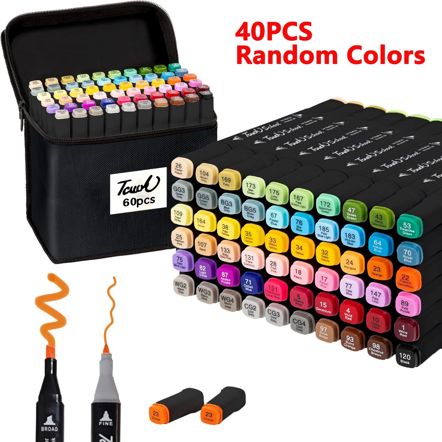 Alcohol Markers Set Dual Brush Tip Permanent Art Markers for Coloring Painting and Crafting