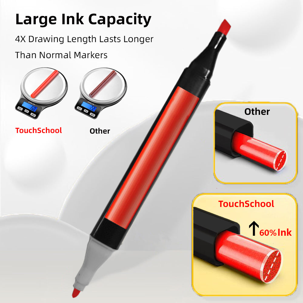 Alcohol Markers Set Dual Brush Tip Permanent Art Markers for Coloring Painting and Crafting