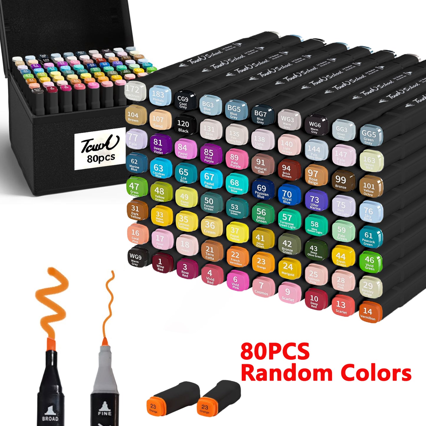 Alcohol Markers Set Dual Brush Tip Permanent Art Markers for Coloring Painting and Crafting
