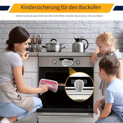 Childproof Oven Door Lock for Toddlers, Heat-Resistant Self-Adhesive Lock, No-Drill, Durable Baby Safety Locks