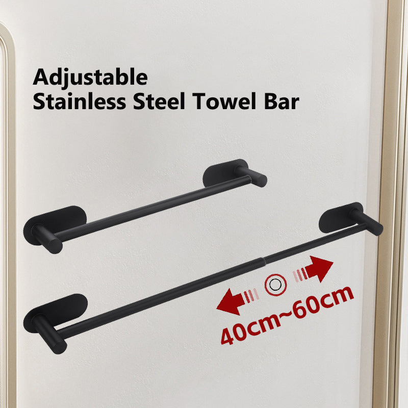 Towel Bar Adjustable, Stainless Steel Bathroom Towel Rack, Wall Mounted Bath Towel Holder