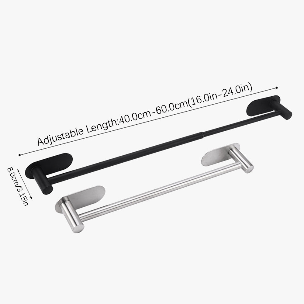Towel Bar Adjustable, Stainless Steel Bathroom Towel Rack, Wall Mounted Bath Towel Holder
