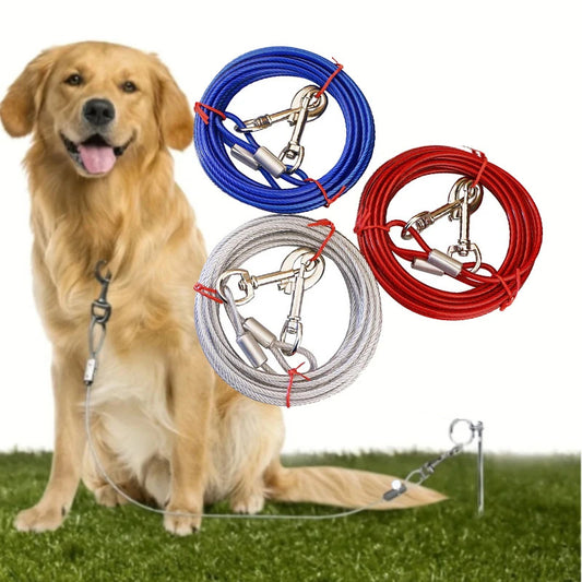 Steel Wire Rope Dog Chain Double End Traction Rope Dog Stake Bolt Iron Chain Pet Fixing Traction