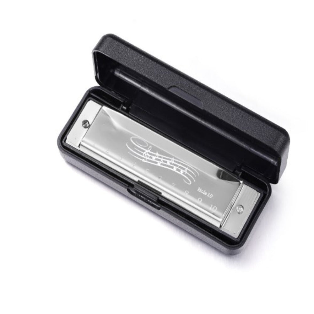 Beginners Educational Harmonica Toy, Safe Blues Metal Rectangle Harmonica for Kids, Ideal Gift