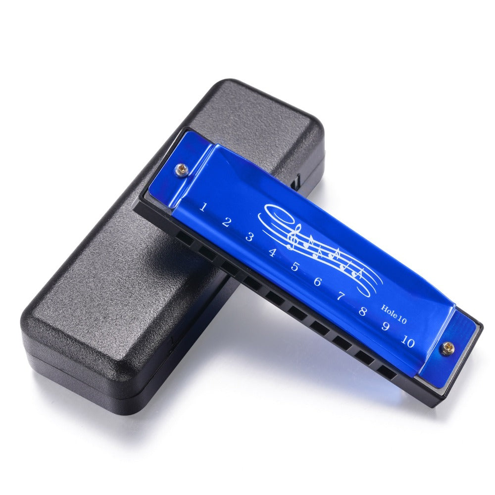 Beginners Educational Harmonica Toy, Safe Blues Metal Rectangle Harmonica for Kids, Ideal Gift