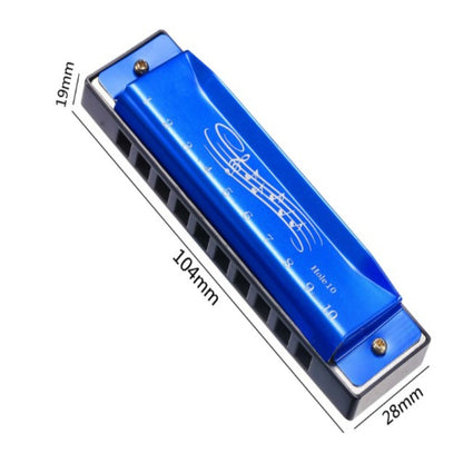 Beginners Educational Harmonica Toy, Safe Blues Metal Rectangle Harmonica for Kids, Ideal Gift