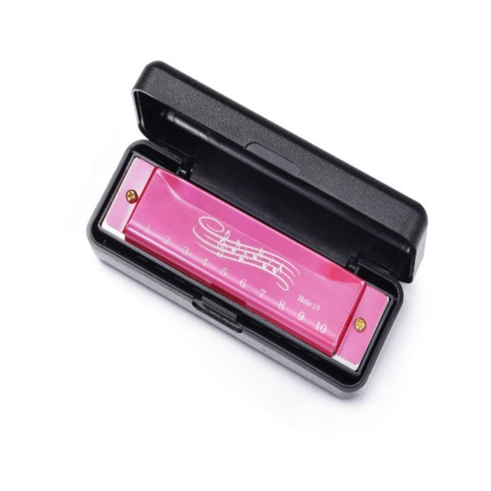 Beginners Educational Harmonica Toy, Safe Blues Metal Rectangle Harmonica for Kids, Ideal Gift