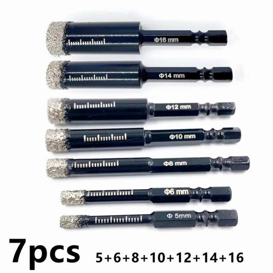 Brazed Diamond Tile Drill Bit with 1/4in Hex Shank for Clean Holes in Ceramic and Porcelain
