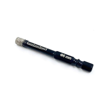 Brazed Diamond Tile Drill Bit with 1/4in Hex Shank for Clean Holes in Ceramic and Porcelain
