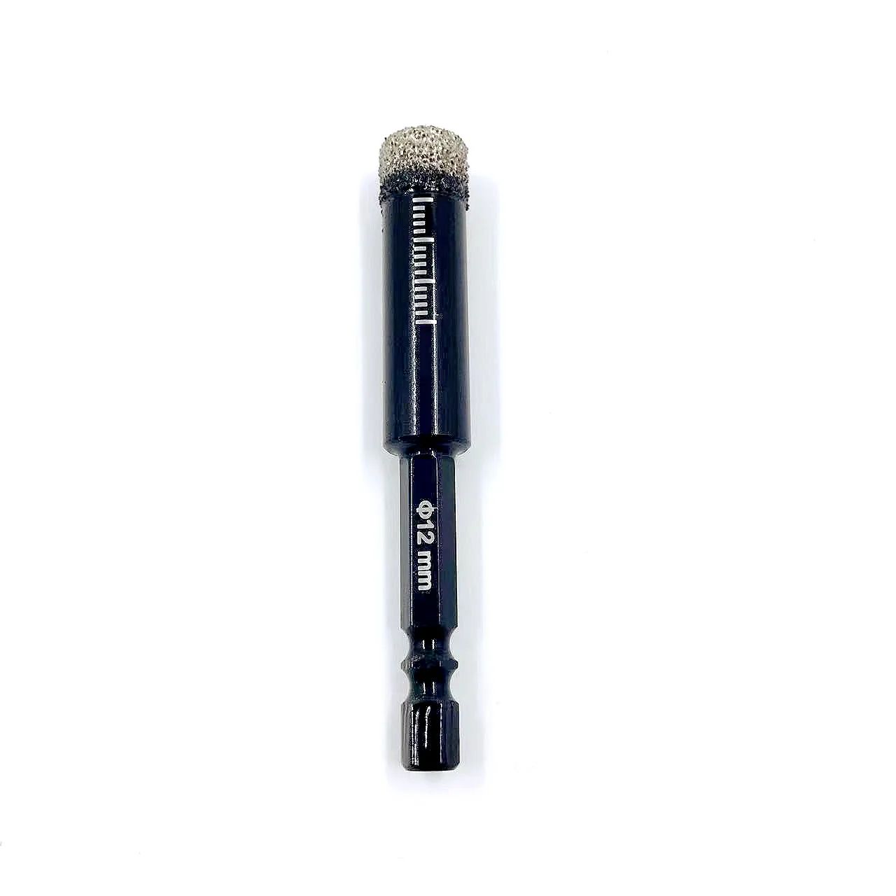 Brazed Diamond Tile Drill Bit with 1/4in Hex Shank for Clean Holes in Ceramic and Porcelain