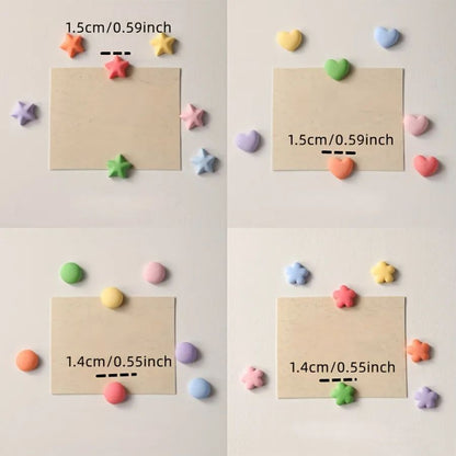 Colorful Star Fridge Magnets Set – 14-Piece Resin Refrigerator Magnets for Notes & Photos