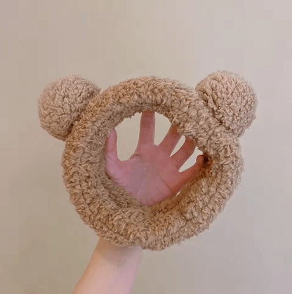 Cute Bear Plush Hair Band Anti Slip Makeup and Face Wash Headwear