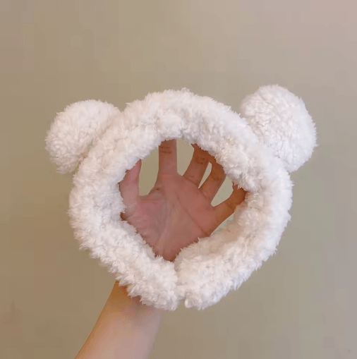 Cute Bear Plush Hair Band Anti Slip Makeup and Face Wash Headwear