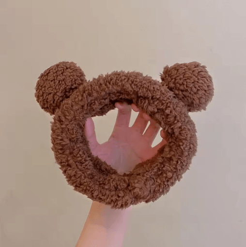 Cute Bear Plush Hair Band Anti Slip Makeup and Face Wash Headwear