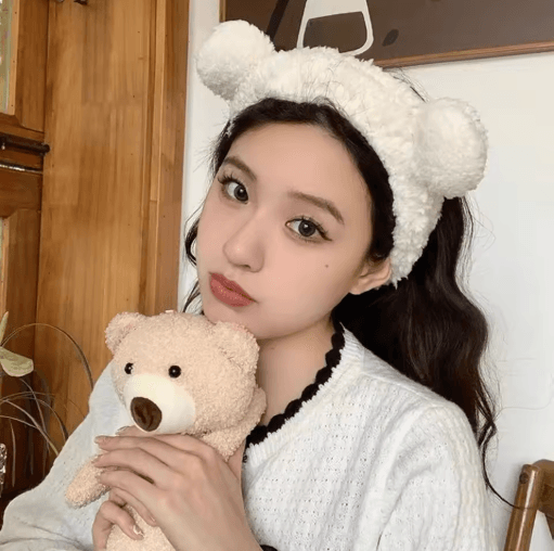 Cute Bear Plush Hair Band Anti Slip Makeup and Face Wash Headwear