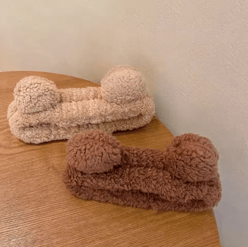 Cute Bear Plush Hair Band Anti Slip Makeup and Face Wash Headwear
