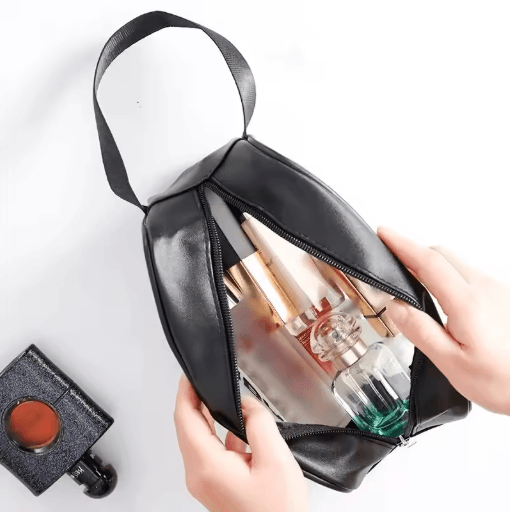 3 Piece PU Transparent Makeup and Toiletry Bag Set Large Capacity Frosted PVC Organizer