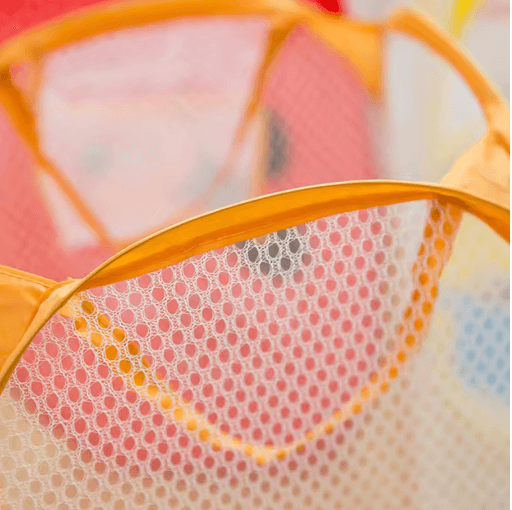 Cartoon Foldable Laundry Basket Nylon Mesh Dirty Clothes Hamper