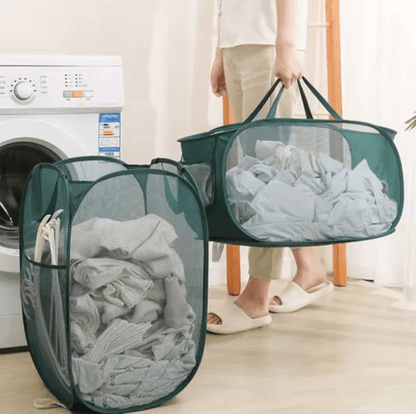 Foldable Portable Laundry Storage Basket Bathroom Dirty Clothes Organizer