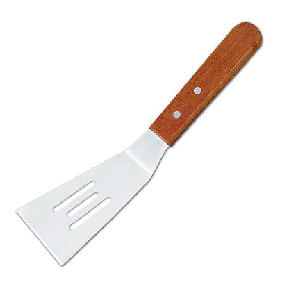 Stainless Steel Wooden Handle Cooking Spatula - Kitchen Barbecue Tool for Steake, Pancak, Frying, Teppanyaki