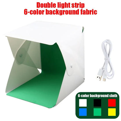 Portable Photo Light Box Studio with LED Lights and Color Backdrops