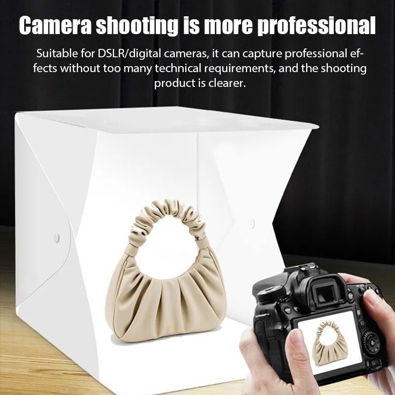 Portable Photo Light Box Studio with LED Lights and Color Backdrops