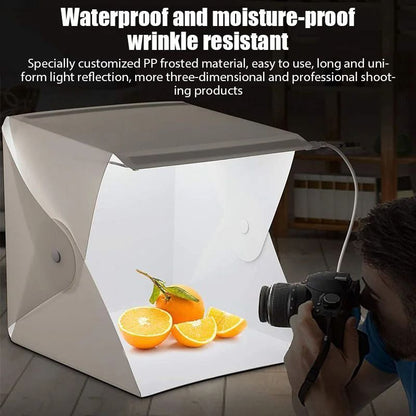 Portable Photo Light Box Studio with LED Lights and Color Backdrops