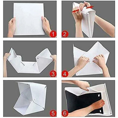 Portable Photo Light Box Studio with LED Lights and Color Backdrops