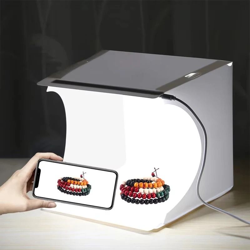 Portable Photo Light Box Studio with LED Lights and Color Backdrops