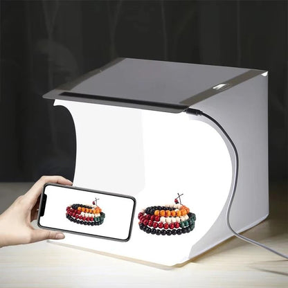 Portable Photo Light Box Studio with LED Lights and Color Backdrops