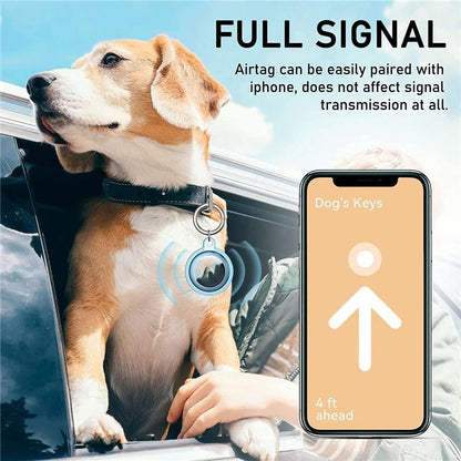 Waterproof AirTag Case Transparent TPU Cover with Keychain for Pets and Keys