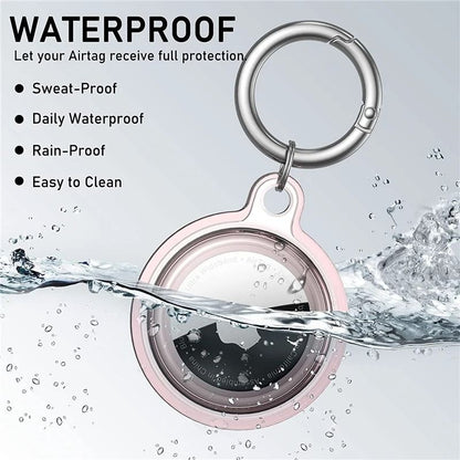 Waterproof AirTag Case Transparent TPU Cover with Keychain for Pets and Keys