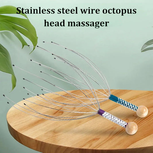 Octopus Scalp Massager Head Scratcher Claw | Relaxing Stress Relief Head Massage Tool for Hair Wash & Daily Use