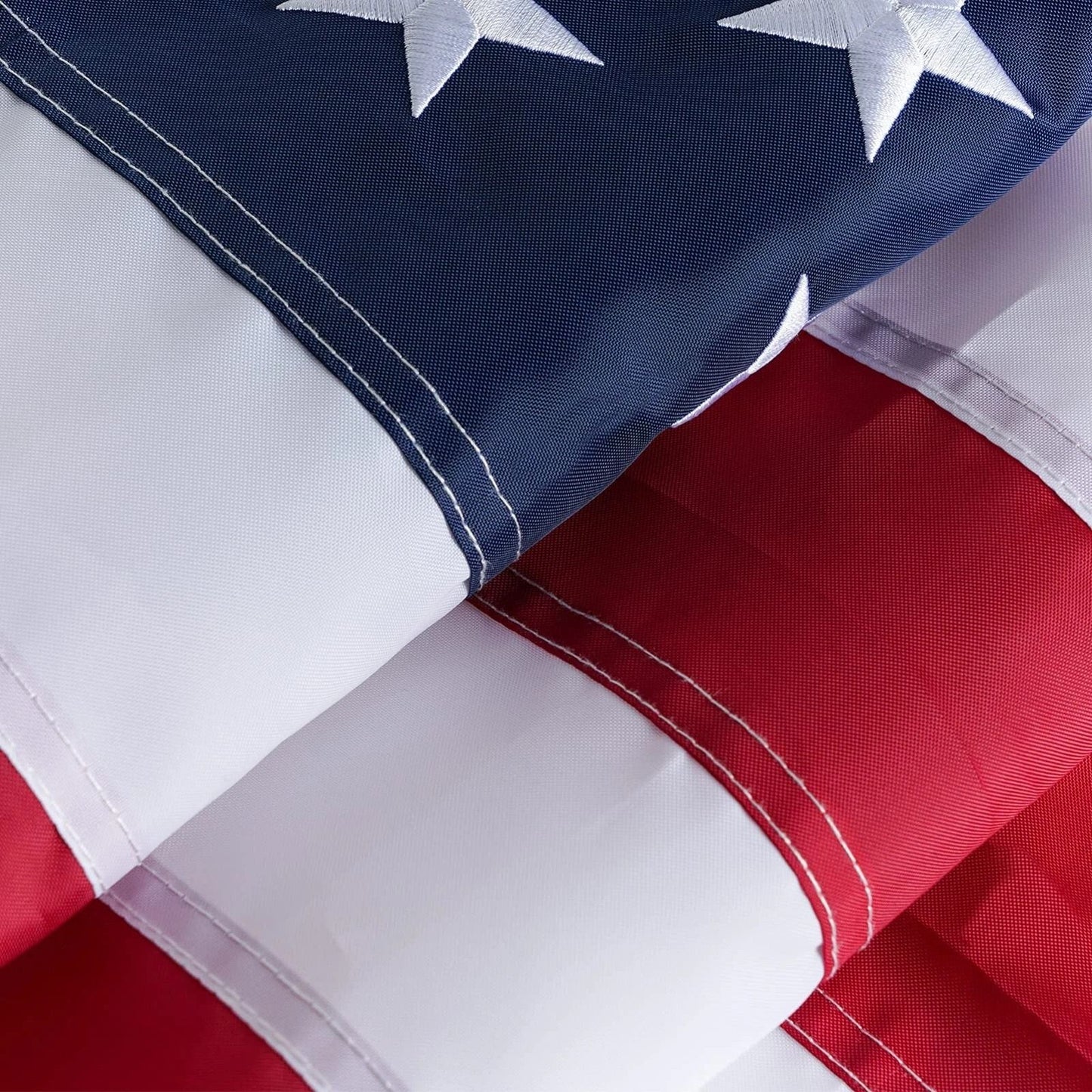 Heavy Duty Luxury US American Flag, Embroidered Stars, Sewn Stripes, Grommets Nylon, Premium Quality Flag