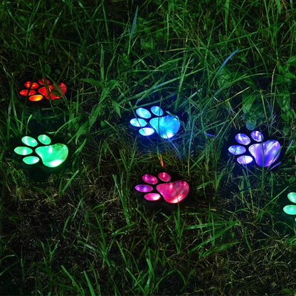 Solar Powered Dog Paw Print Lights, Outdoor Waterproof, Pet Lovers Gifts for Garden, Patio, Yard, Walk way