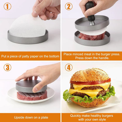 Aluminum Burger Press Patty Maker for Kitchen and BBQ Grill