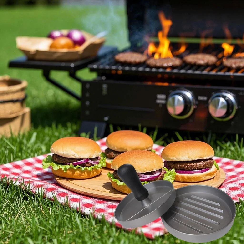Aluminum Burger Press Patty Maker for Kitchen and BBQ Grill