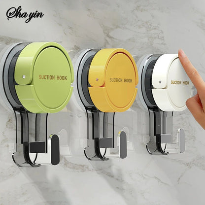 Strong Vacuum Suction Hooks No-Drill Traceless Adhesive Wall Hooks, Heavy Duty Hold for Bathroom Kitchen Door & Toilet