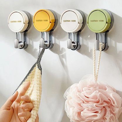 Strong Vacuum Suction Hooks No-Drill Traceless Adhesive Wall Hooks, Heavy Duty Hold for Bathroom Kitchen Door & Toilet