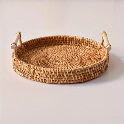 Handwoven Rattan Storage Basket with Lid