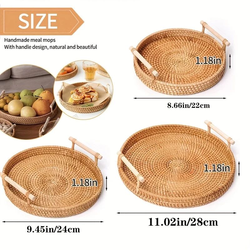 Handwoven Rattan Storage Basket with Lid