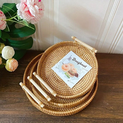 Handwoven Rattan Storage Basket with Lid