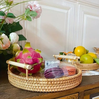 Handwoven Rattan Storage Basket with Lid