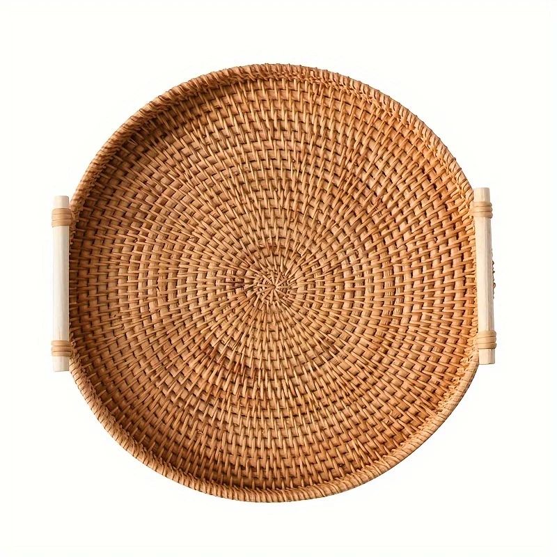 Handwoven Rattan Storage Basket with Lid