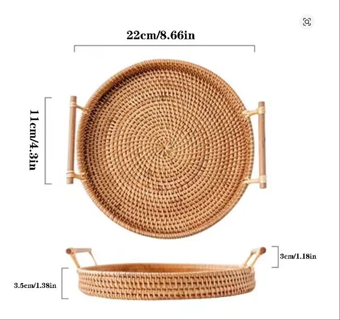 Handwoven Rattan Storage Basket with Lid