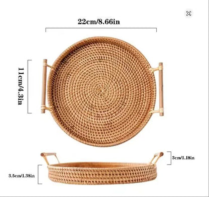 Handwoven Rattan Storage Basket with Lid