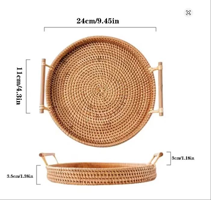 Handwoven Rattan Storage Basket with Lid