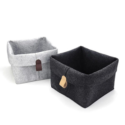 Felt Storage Basket Organizer Bin for Clothes & Laundry, Toy Sundries Box for Bathroom Office Dorm Underwear Storage